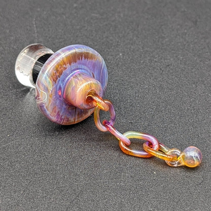 3" Dichroic Cap Terp Chain - Slurper Cap - Meech Madness Smoke Shop