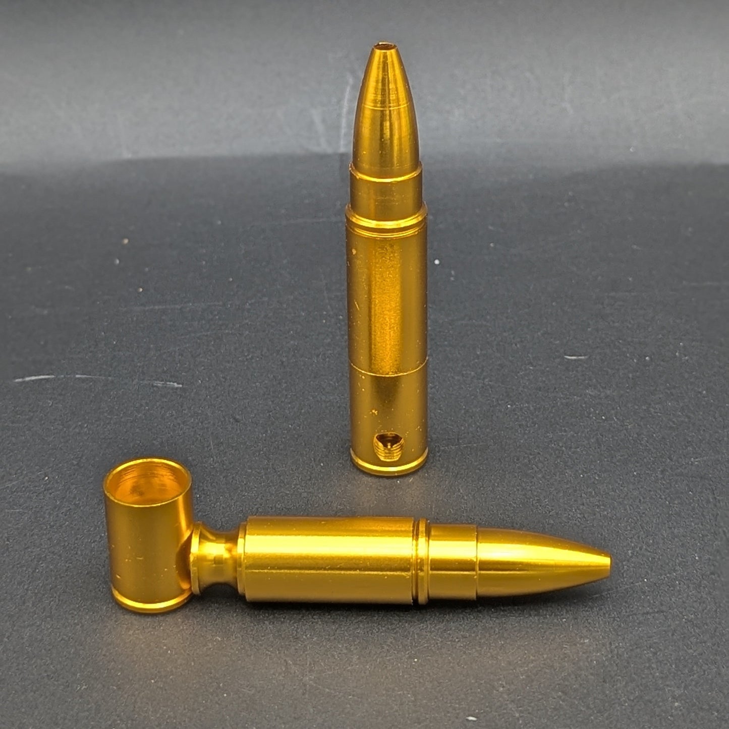 3" Gold Metal Bullet Pipe-Avernic Smoke Shop