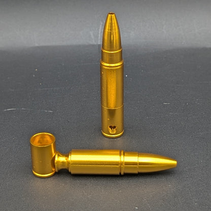 3" Gold Metal Bullet Pipe-Avernic Smoke Shop