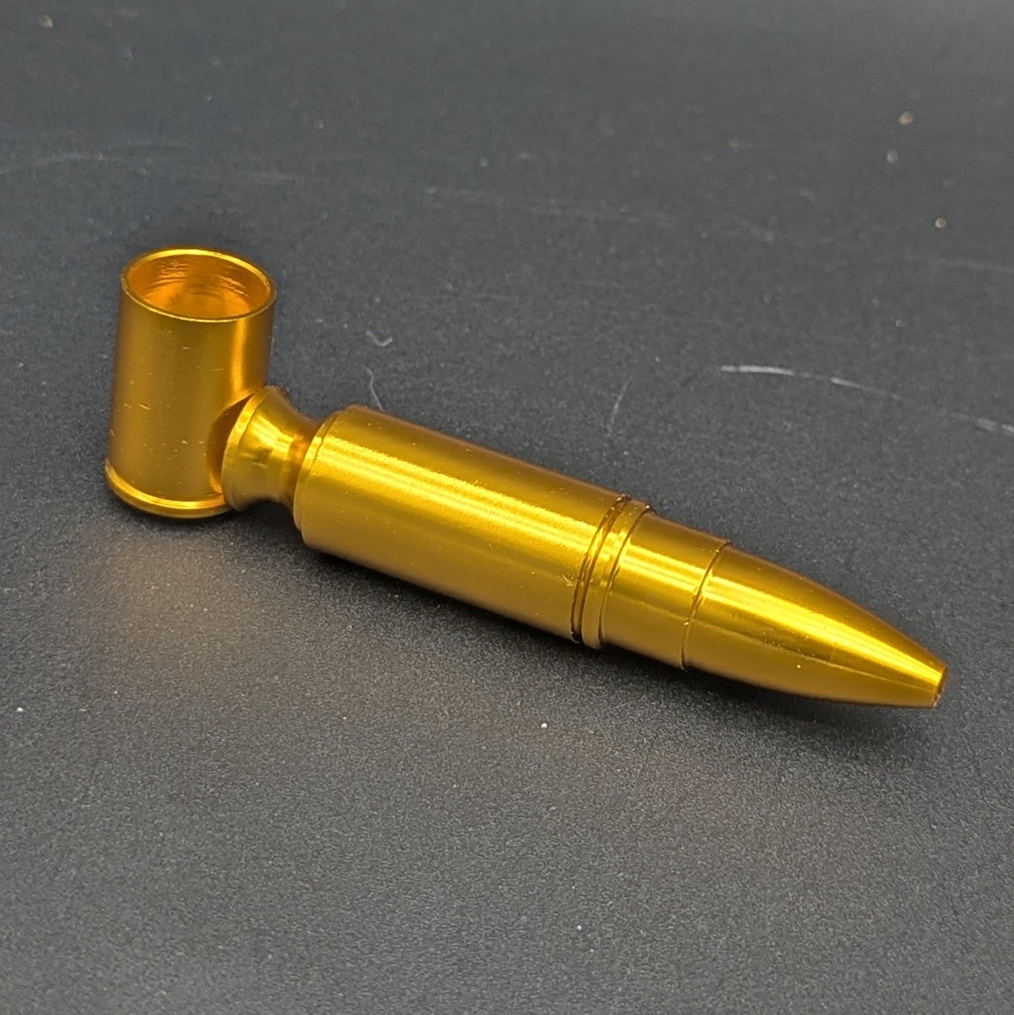 3" Gold Metal Bullet Pipe-Avernic Smoke Shop