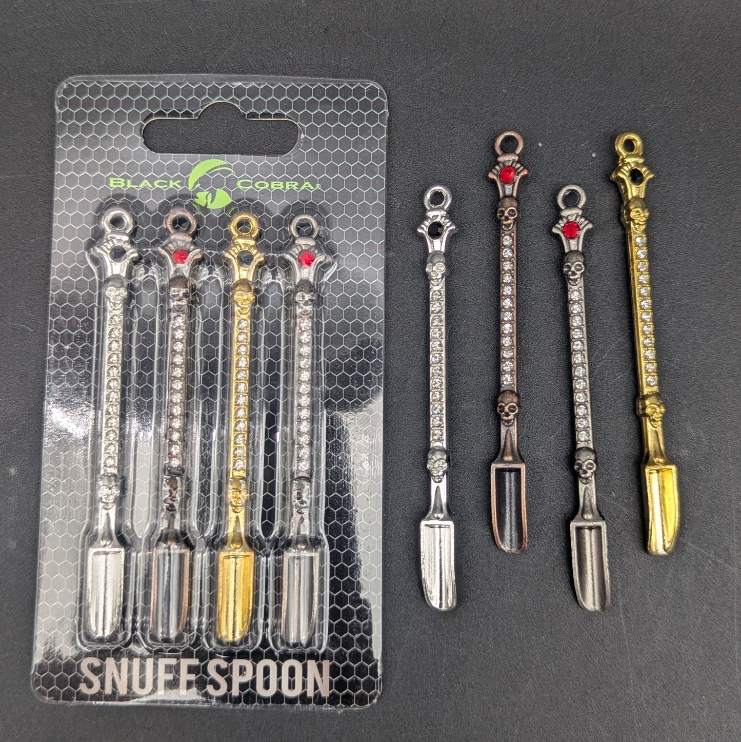 3.25" Jeweled Metal Dab Scoops-Avernic Smoke Shop