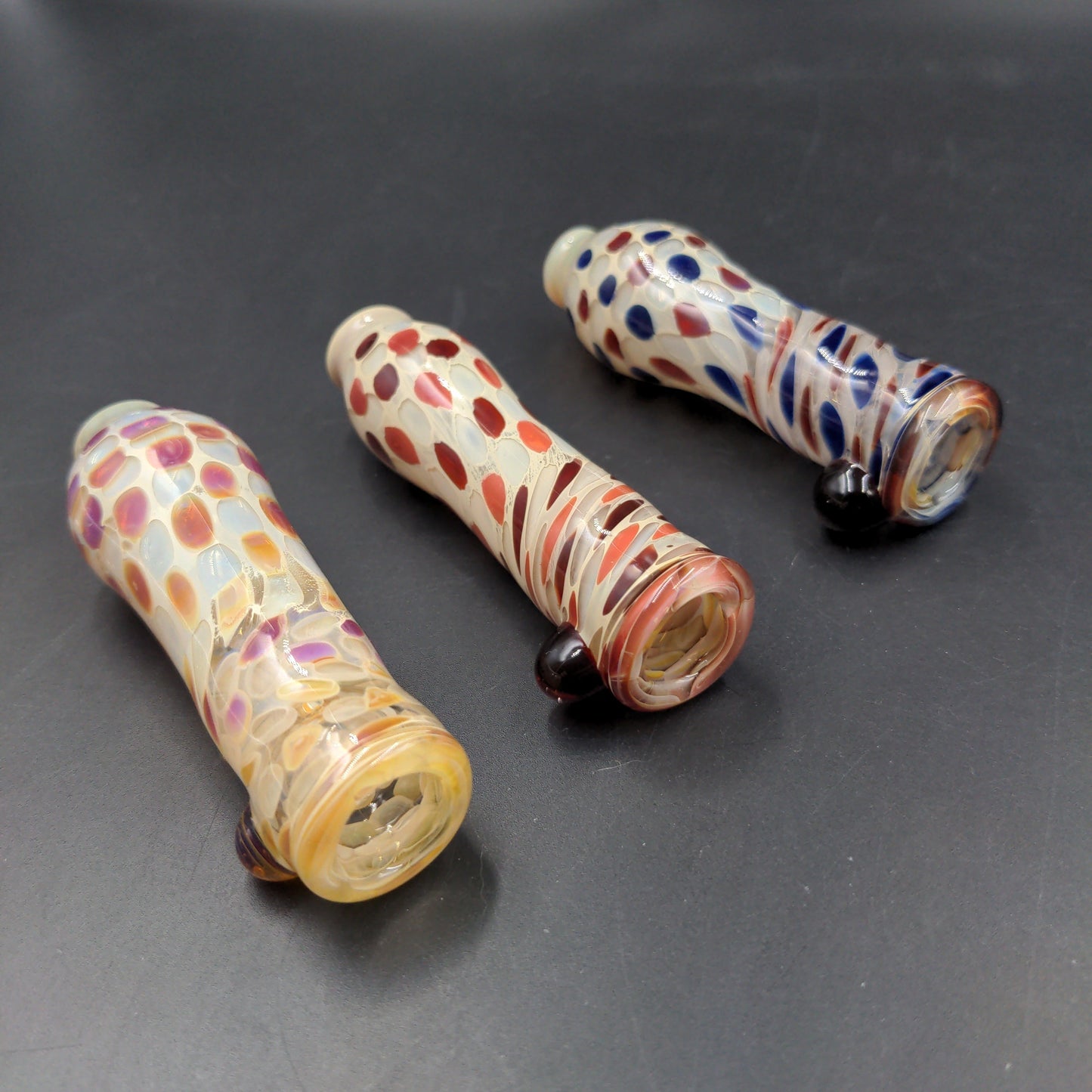 3.5" Thick Glass Polka Dot Chillums - by LimboGlass - Avernic Smoke Shop