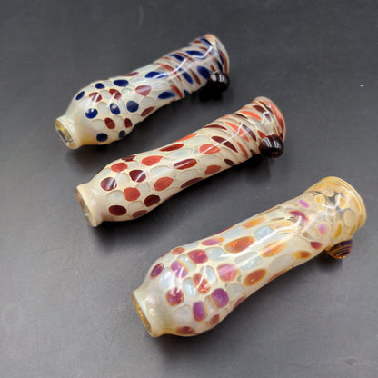 3.5" Thick Glass Polka Dot Chillums - by LimboGlass - Avernic Smoke Shop