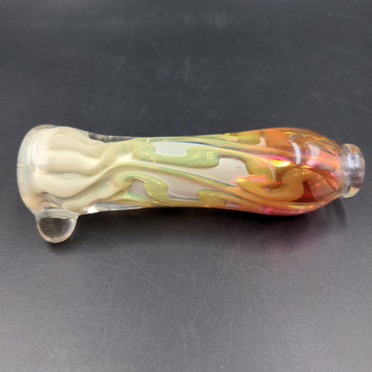 3.5" Thick Glass Silver/Gold Fumed Chillums - by LimboGlass - Meech Madness Smoke Shop