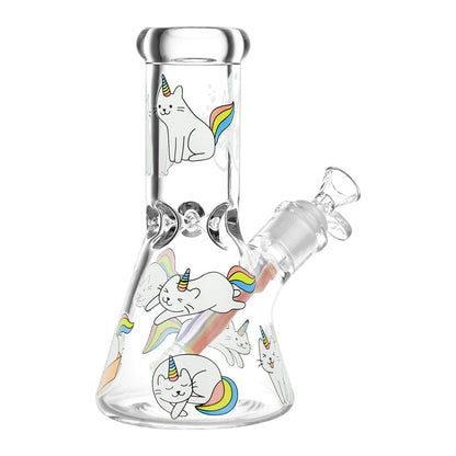 Pulsar Caticorns Design Glass Beaker Water Pipe - 8" / 14mm F