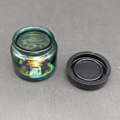 38mm Glass Partial Wigwag Storage Jar with Silicone Lid-Meech Madness Smoke Shop
