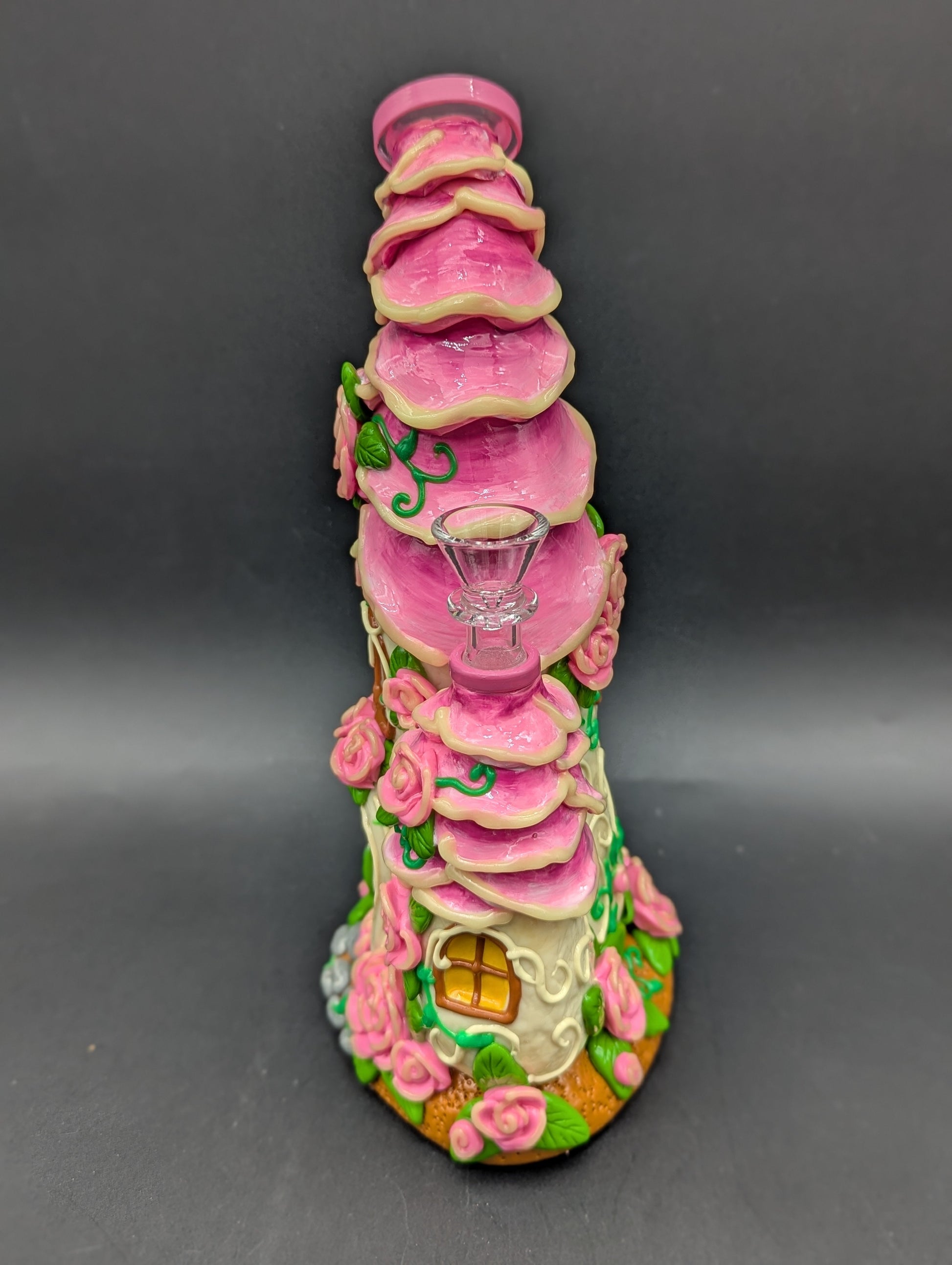 3D 10" Rose Petal House Water Pipe-Avernic Smoke Shop