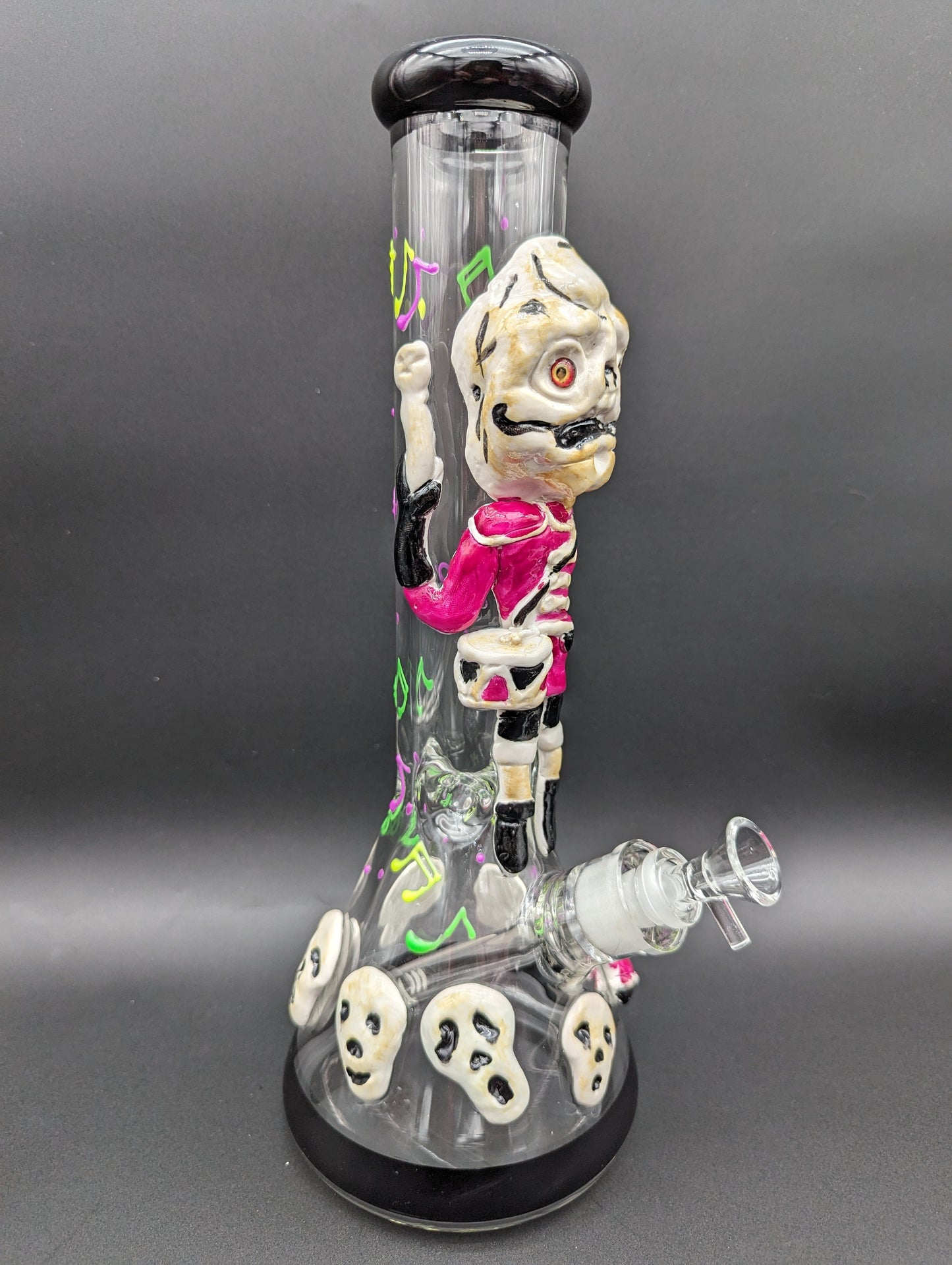 3D Skeleton Musician Beaker Bong 14" - Avernic Smoke Shop