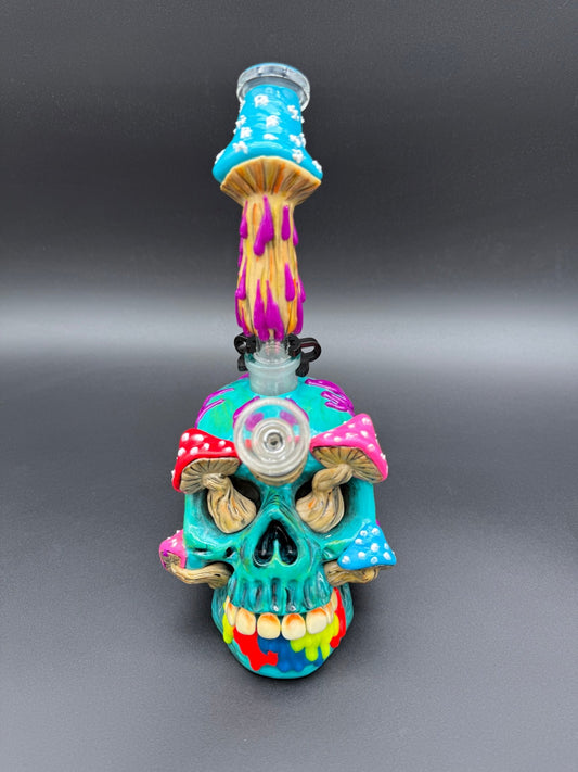 3D Trippy Blue Skull Bong - Meech Madness Smoke Shop