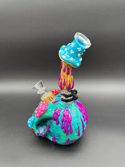3D Trippy Blue Skull Bong - Meech Madness Smoke Shop
