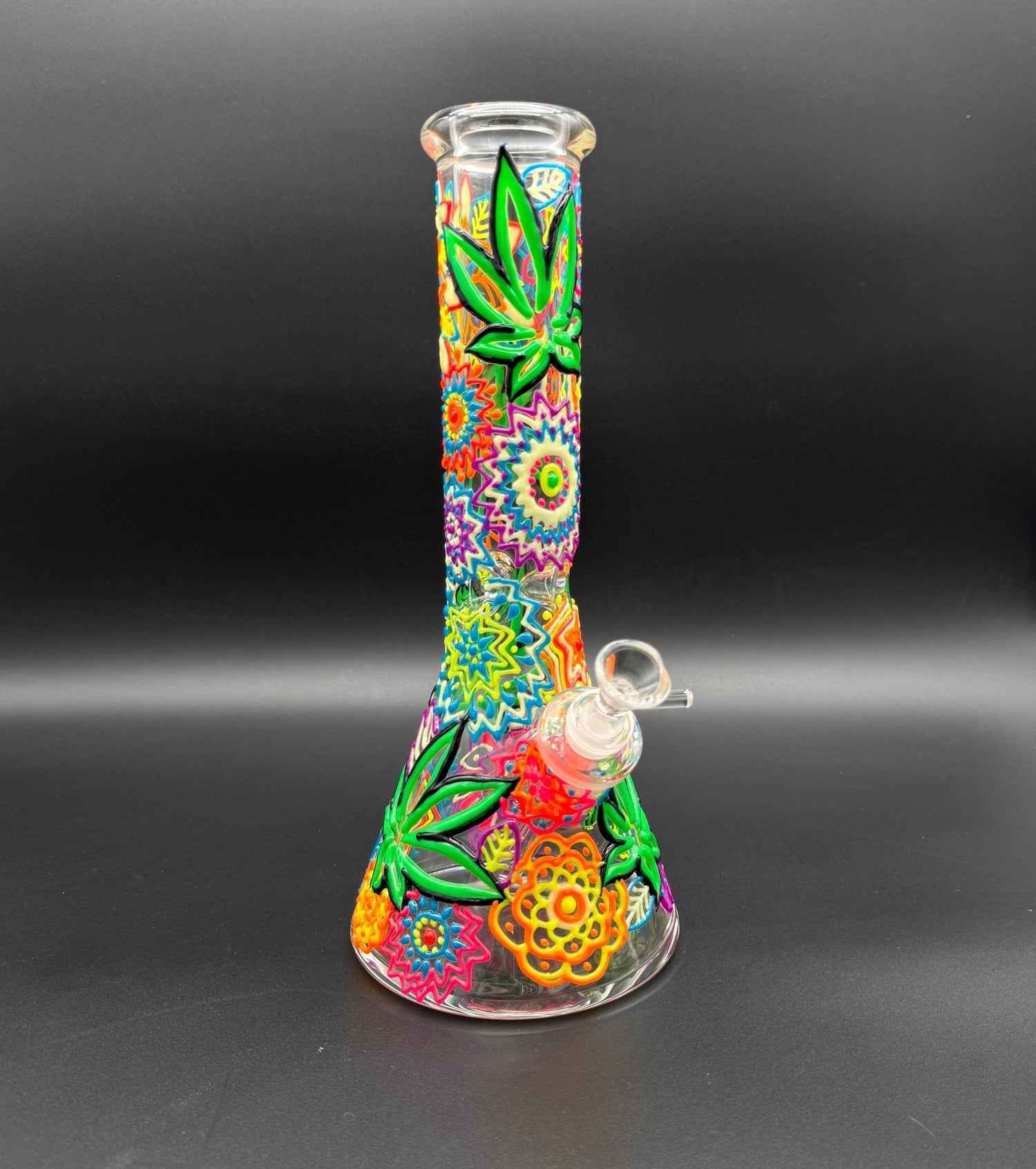 3D Trippy Glow In The Dark Beaker - Meech Madness Smoke Shop