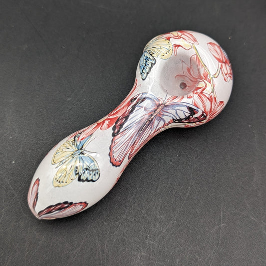 4" Butterfly Decal Spoon Pipes - Meech Madness Smoke Shop