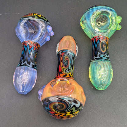 4" Color Fumed Wig Wag Pipes-Avernic Smoke Shop