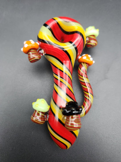 4" Color Spiral Mushroom Spoon Pipes - Avernic Smoke Shop