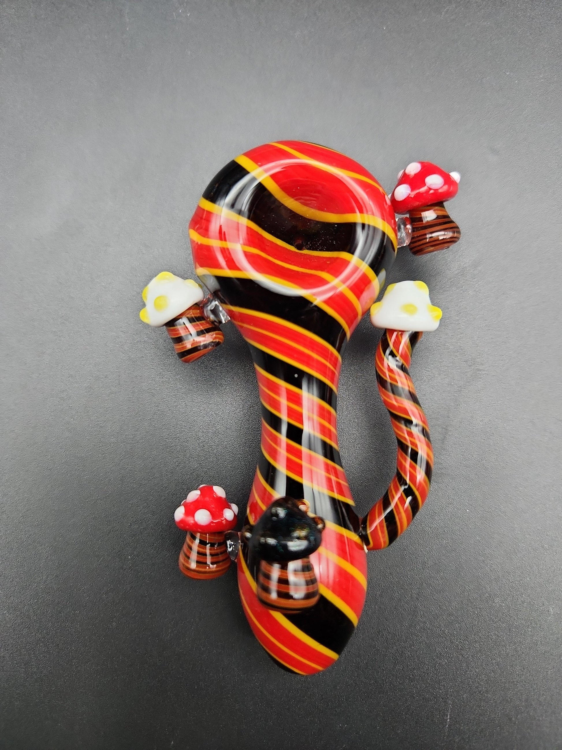 4" Color Spiral Mushroom Spoon Pipes - Avernic Smoke Shop