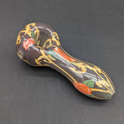 4" Flower Print Assorted Hand Pipes - Meech Madness Smoke Shop