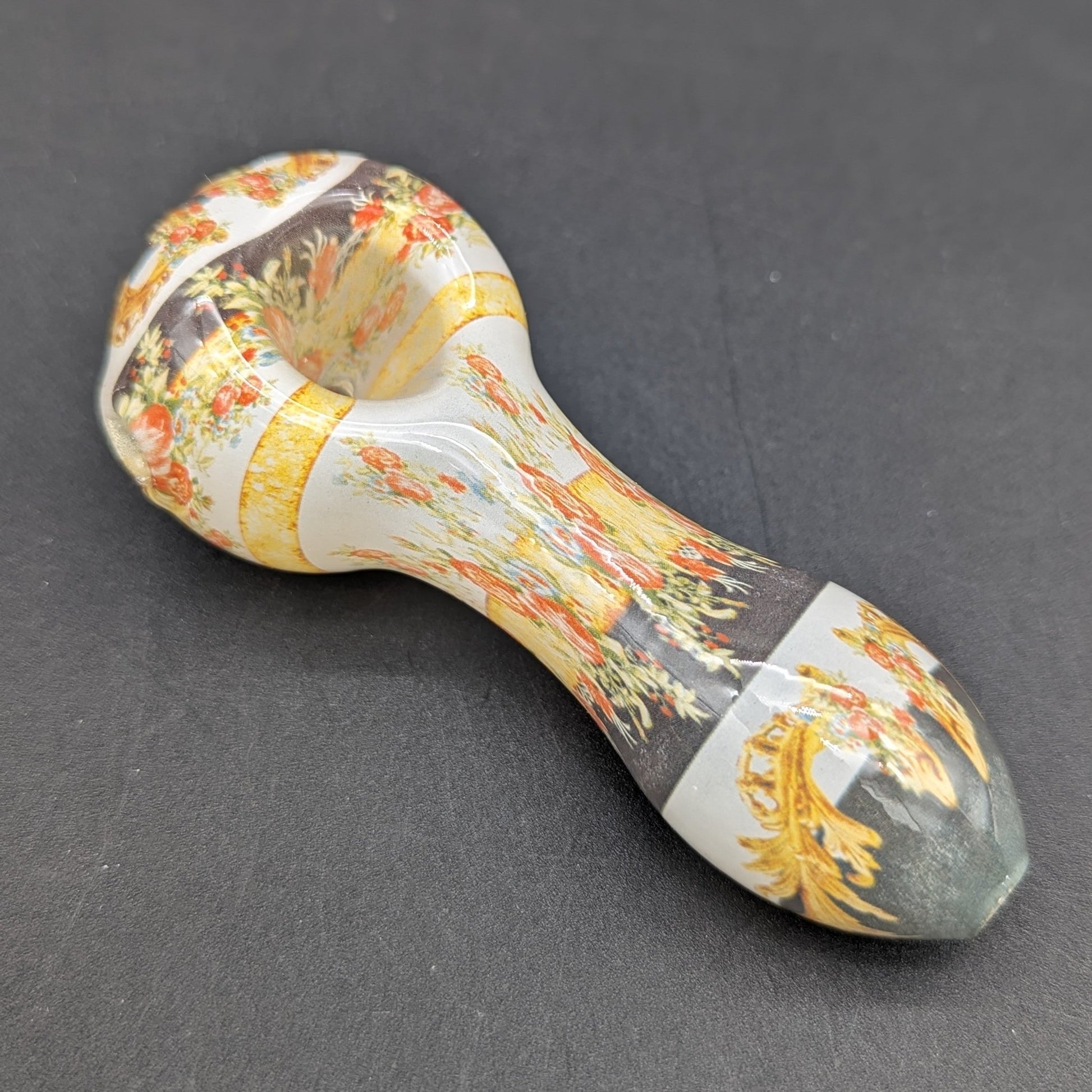 4" Flower Print Assorted Hand Pipes - Meech Madness Smoke Shop