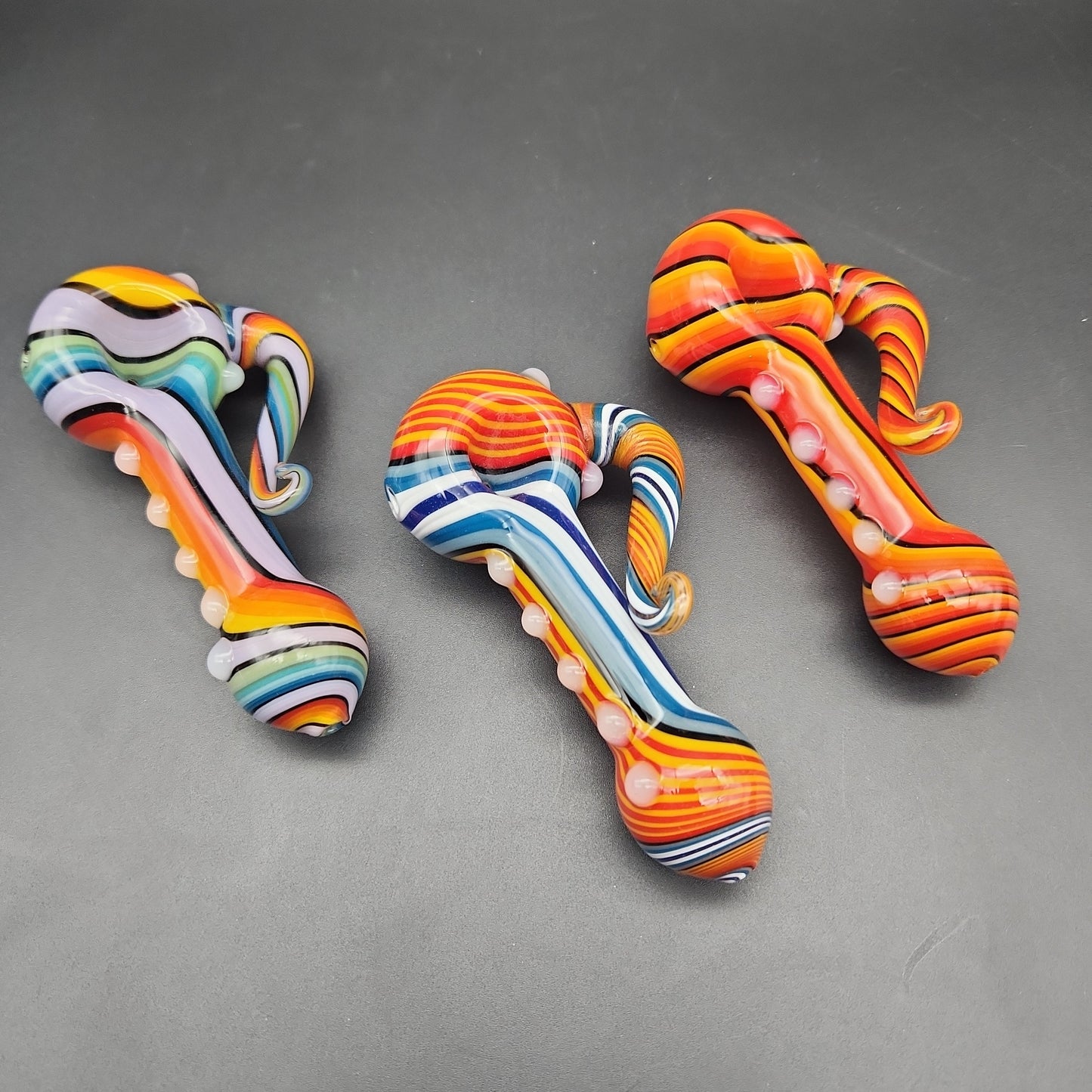 4" Full Stripe Hand Pipe w/ Tentacle Handle - Avernic Smoke Shop