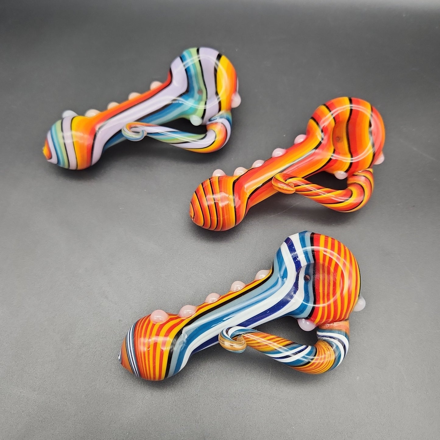 4" Full Stripe Hand Pipe w/ Tentacle Handle - Avernic Smoke Shop