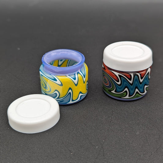 40mm Glass Wigwag Storage Jar with Silicone Lid - Meech Madness Smoke Shop