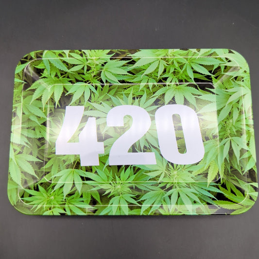420 Themed Rolling Tray - Small - Meech Madness Smoke Shop