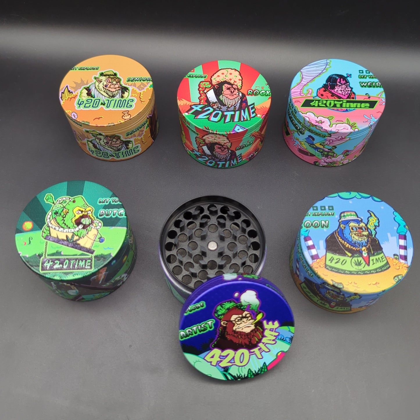 420 Time Monkey Grinder Full Art 63mm - Avernic Smoke Shop