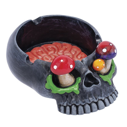 Skull Brain & Mushroom Eyes Ashtray - 5.75" x 4.2""