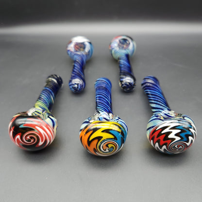 4.5" Color Swirl Wig Wag Hand Pipe - Avernic Smoke Shop