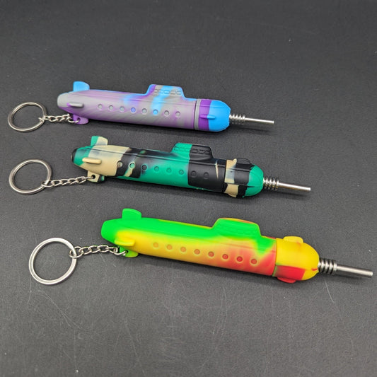 4.5" Keychain Submarine 10mm Silicone Nectar Collector - Meech Madness Smoke Shop