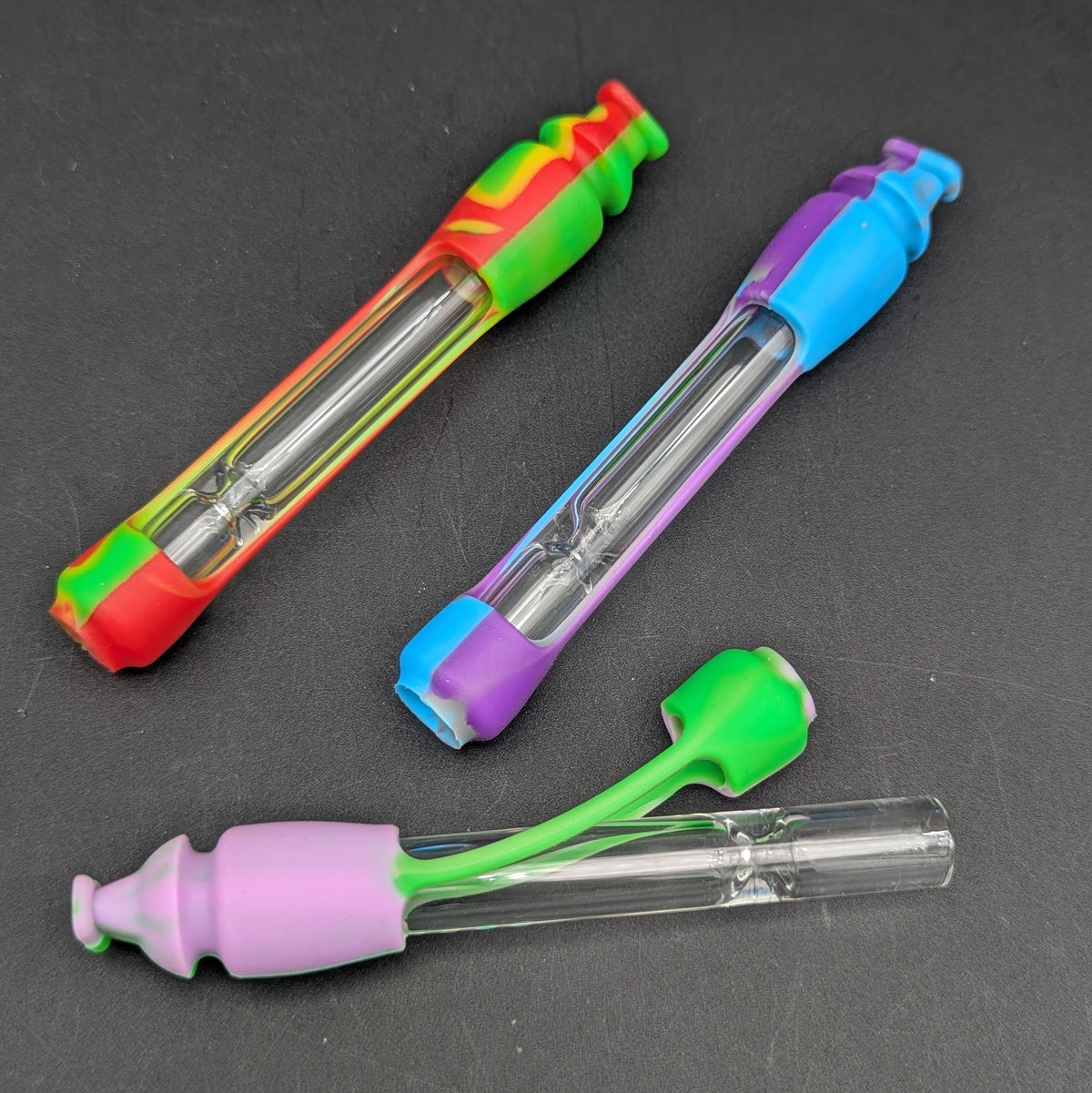 4.5" Silicone Wrapped Glass Travel Chillum-Avernic Smoke Shop