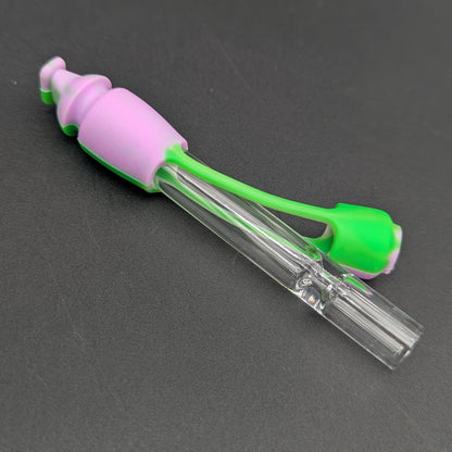 4.5" Silicone Wrapped Glass Travel Chillum-Avernic Smoke Shop