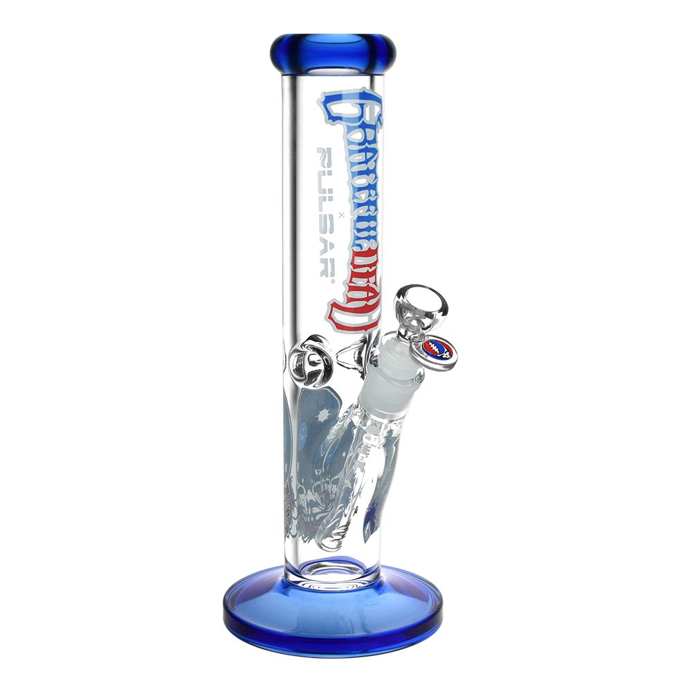 Grateful Dead x Pulsar Straight Tube Glass Bong - 11.75" / 14mm F