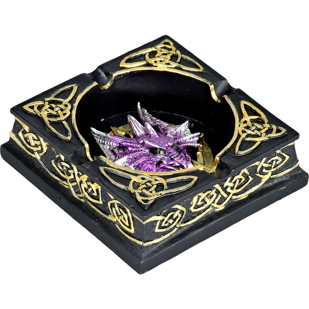 Celtic Dragon Polyresin Ashtray - 4.5"