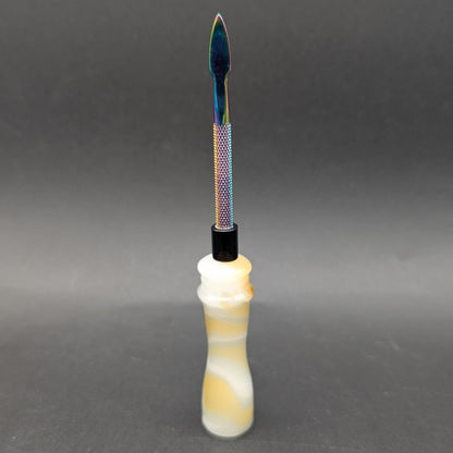 5" Marble Handle Glass and Metal Dabber