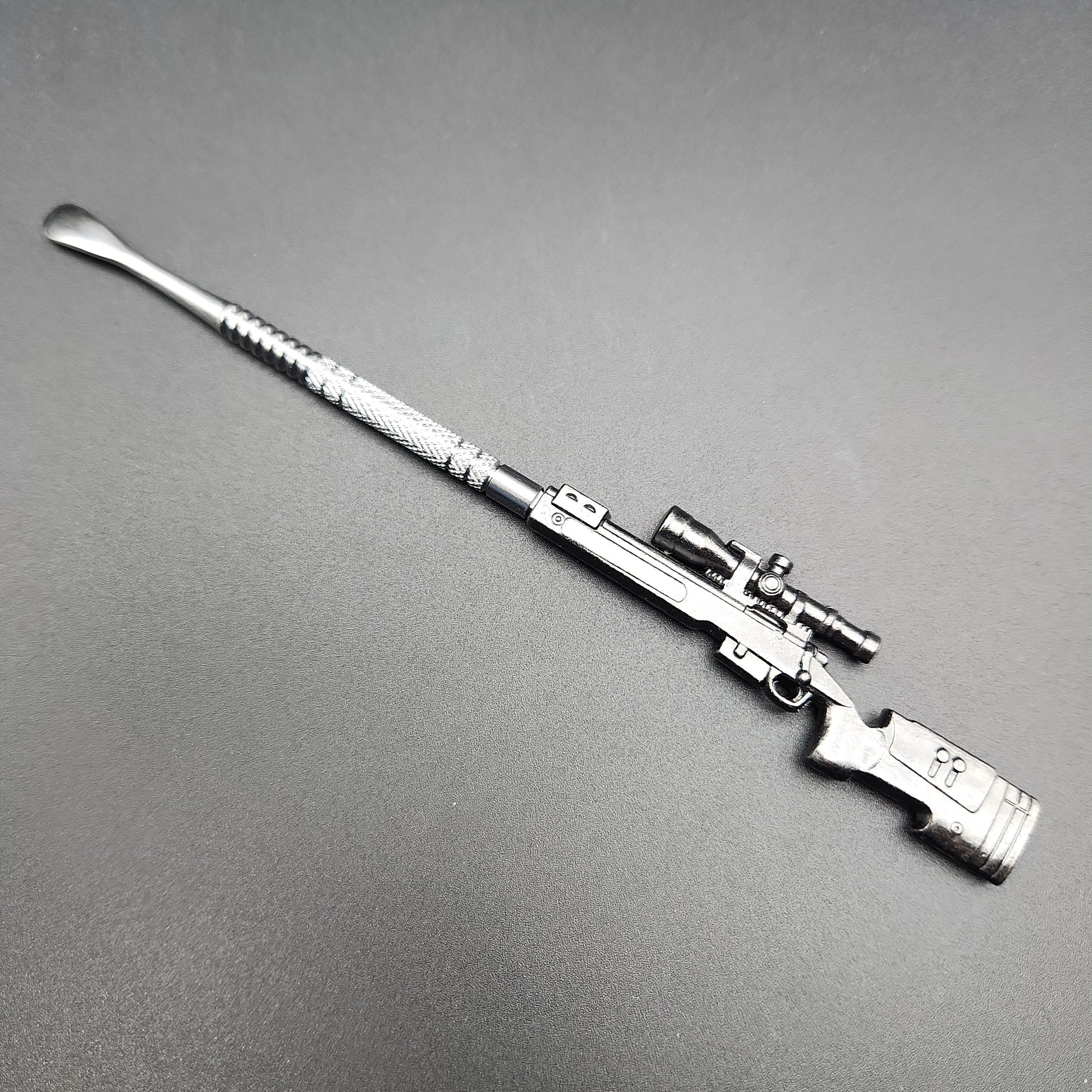 5" Silver Metal Gun Dab Tools - Avernic Smoke Shop