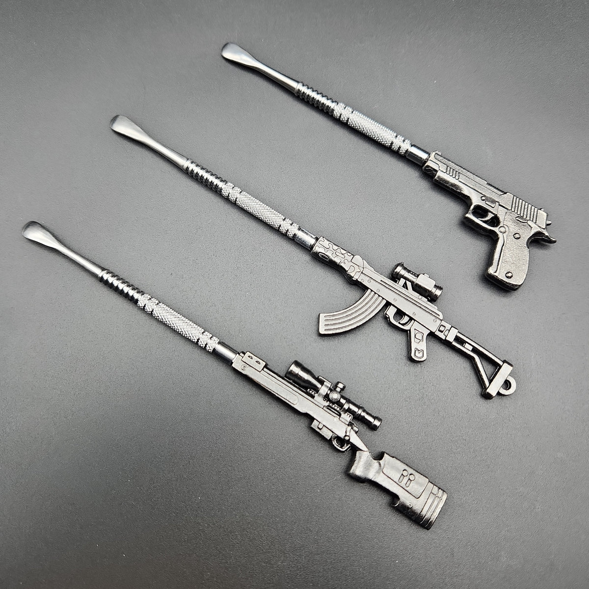 5" Silver Metal Gun Dab Tools-Avernic Smoke Shop
