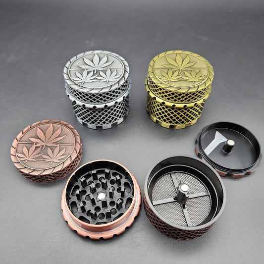 50mm Webbed Leaf Full Magnetic Grinder - Avernic Smoke Shop