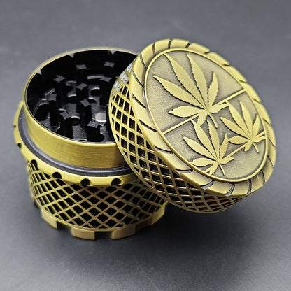 50mm Webbed Leaf Full Magnetic Grinder - Avernic Smoke Shop