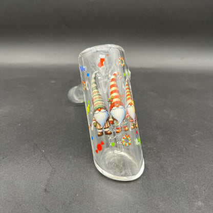 5.75" Pulsar Christmas Themed Glass Bubbler