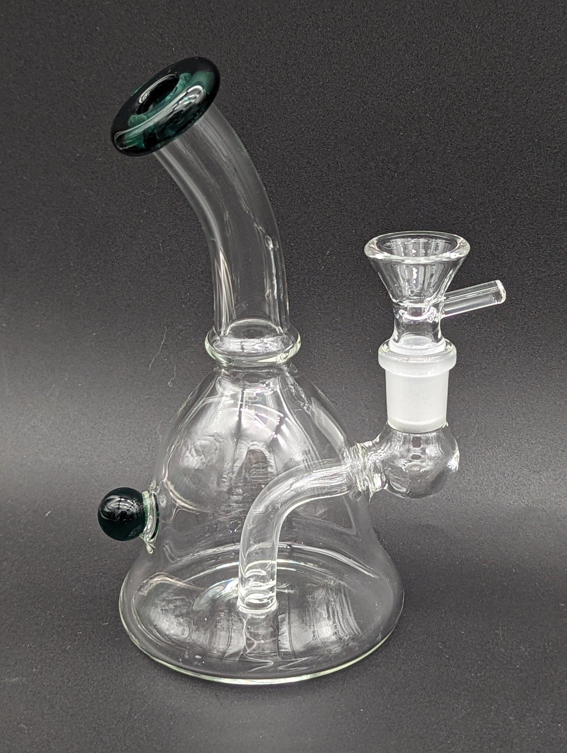 6" Bent Neck Slitted Perc Bubbler-Avernic Smoke Shop