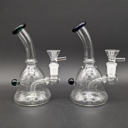 6" Bent Neck Slitted Perc Bubbler-Avernic Smoke Shop