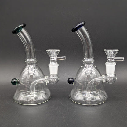 6" Bent Neck Slitted Perc Bubbler - Meech Madness Smoke Shop