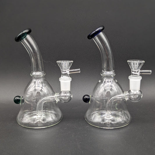 6" Bent Neck Slitted Perc Bubbler - Meech Madness Smoke Shop