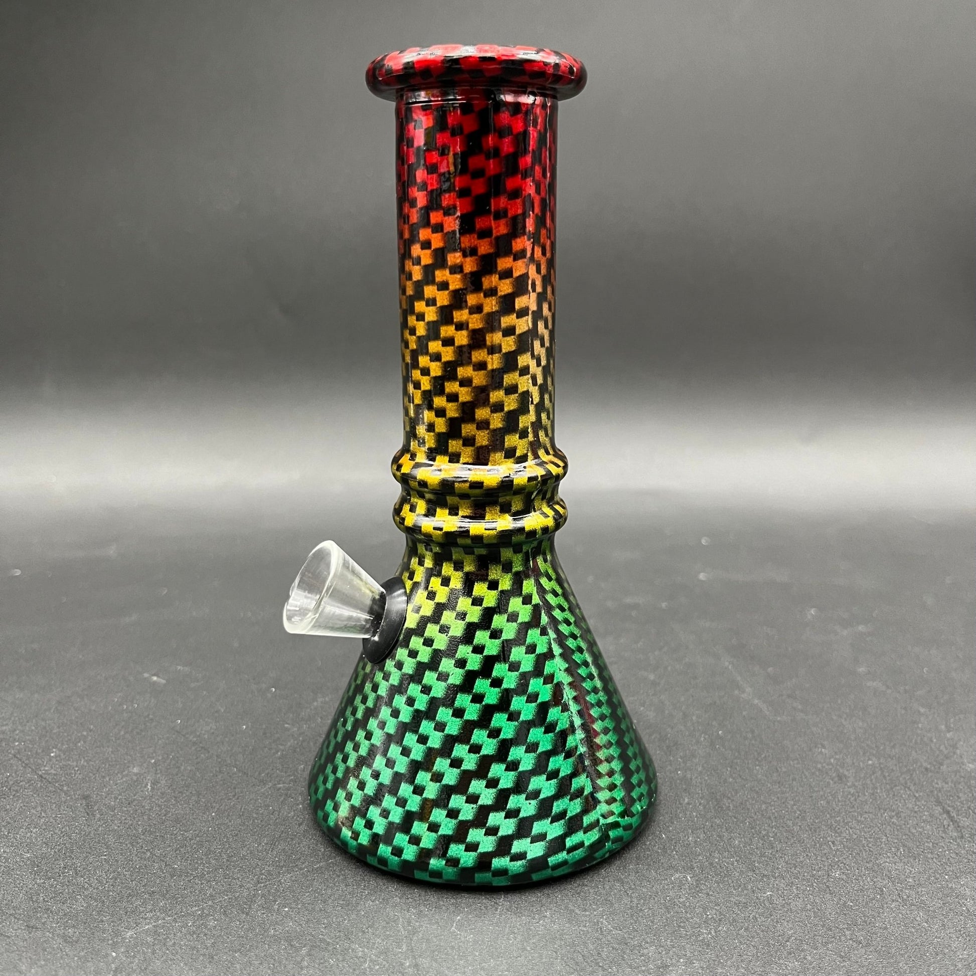6" Rainbow Checker Pattern Mini Bubbler - Meech Madness Smoke Shop