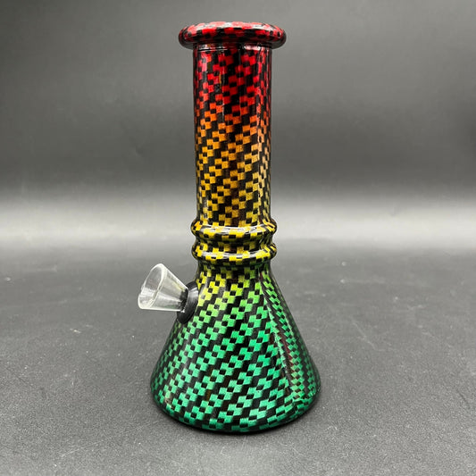 6" Rainbow Checker Pattern Mini Bubbler - Meech Madness Smoke Shop