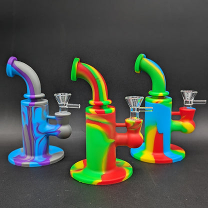 6" Silicone Bent Neck Water Pipe-Avernic Smoke Shop