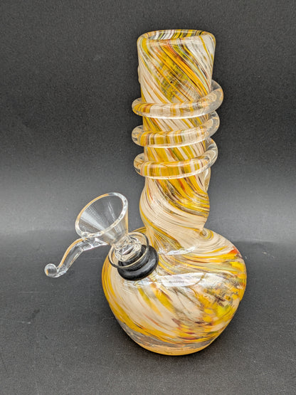 6" Spiral Frit Soft Glass Water Pipe