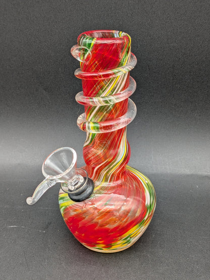 6" Spiral Frit Soft Glass Water Pipe