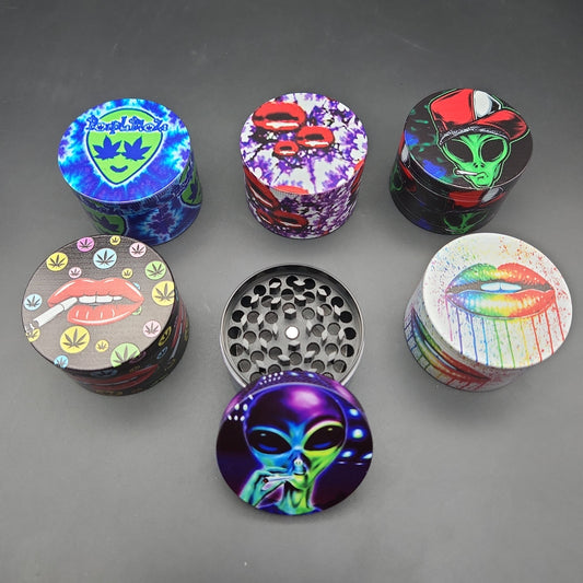 63mm Herb Grinders Lips/Aliens - Avernic Smoke Shop