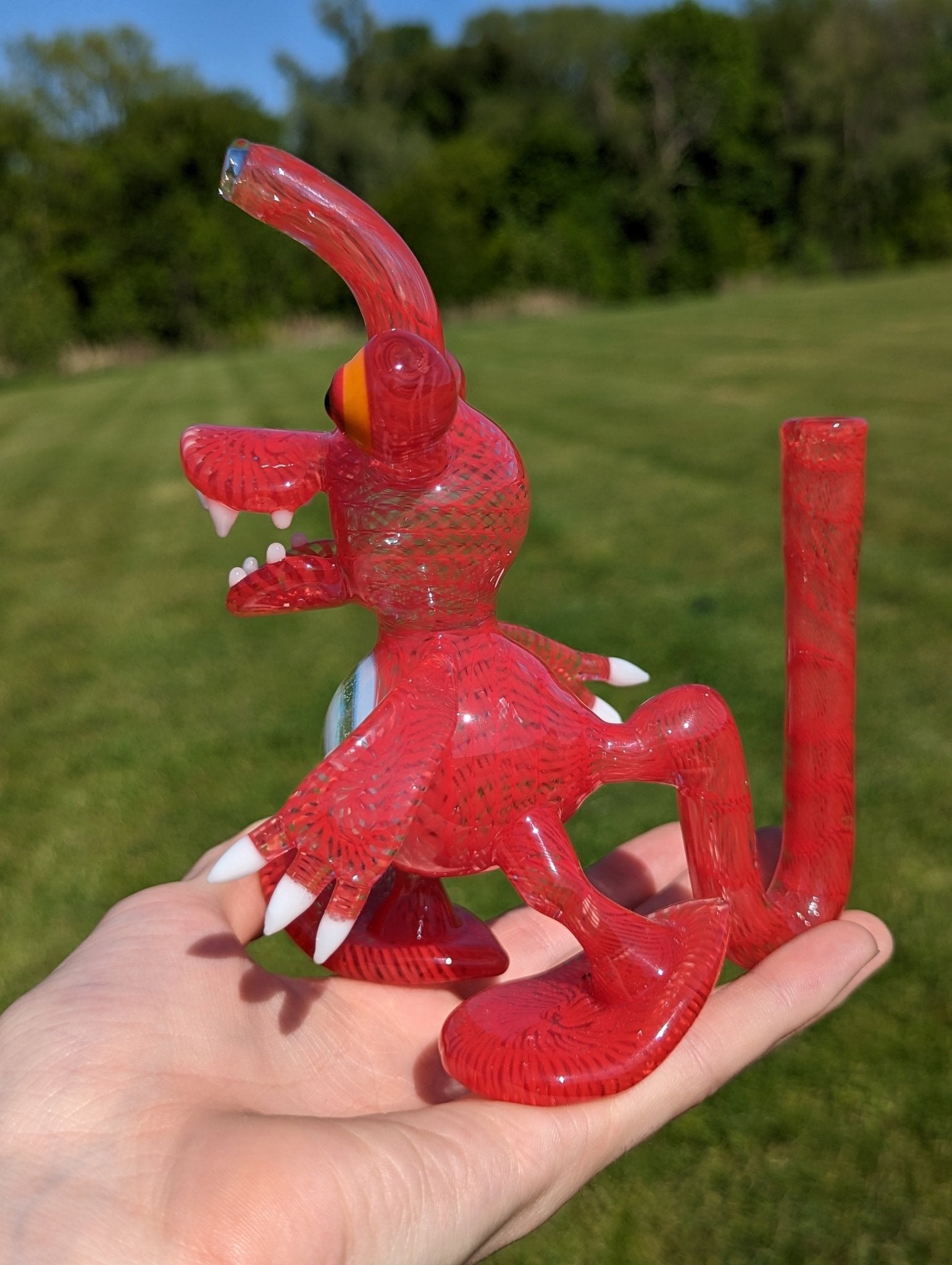 7" Akame Glass Standing Monster Dab Rig - Meech Madness Smoke Shop